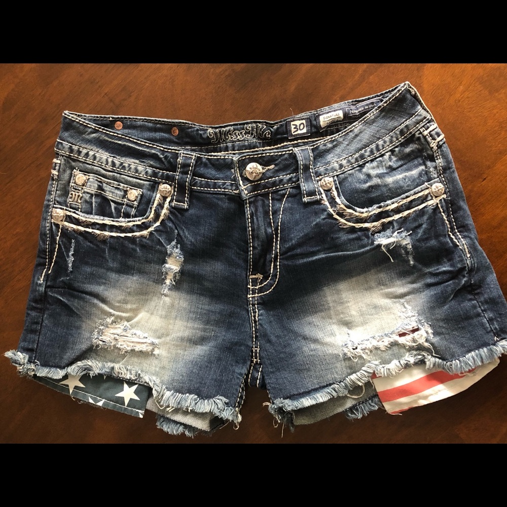 Miss Me American Flag Jean Shorts